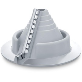 Pushglossy 1 Pack 3/4" - 2-3/4" Gray Metal Roof Pipe Flashing Vent Boot Epdm Flexible Roof Jack Rubber Flashing Boot, Round Base