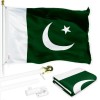UD_G128 Combo Pack: 6 Ft Tangle Free Spinning Flagpole (White)