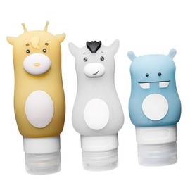 Baluue 3pcs Cartoon Travel Makeup Bottles Leak Lotion Holders for Shampoo Body Wash Skincare Convenient Portable Containers Mixed Colors