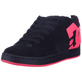 DC womens Court Graffik Skate Shoe, Black/Hot Pink, 8 US