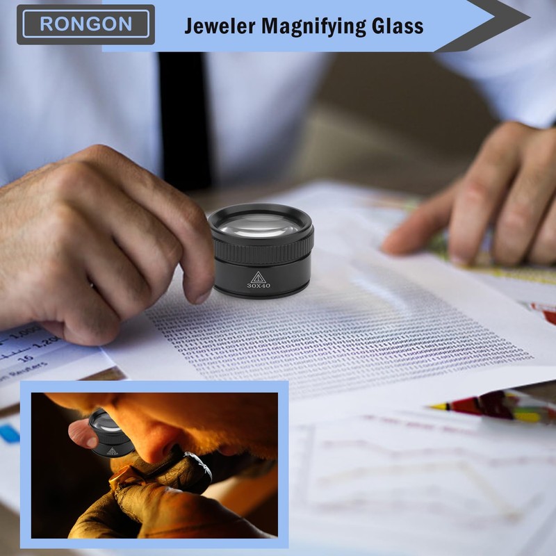 Rongon 30X Portable Pocket Reading Magnifier Optics Loupes Mini Desk