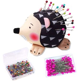200 PCS Sewing Straight Pins 1.5 inch Pearlized Ball Push Pins , Including Head Hedgehog Shape Pin Cushion， Sewing Set for Sewing Crafts Dressmaking Jewelry Components Flower Decoration (Colorful)