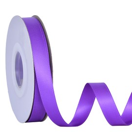 Ribest Purple Double Faced Satin Ribbon, 1/2 Inch 25 Yard Continuous Ribbon for Crafts Gift Wrapping Hair Bows Wedding Party Decoration Bouquet