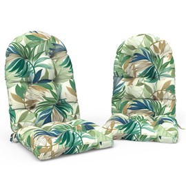 TWLEAR Indoor/Outdoor Adirondack Chair Cushions 44 x 19 x 4 Inch, Tufted Outdoor Rocking Chair Cushion, Anti-Slip High Back Patio Chair Cushions, Set of 2,Lush Leaf Green