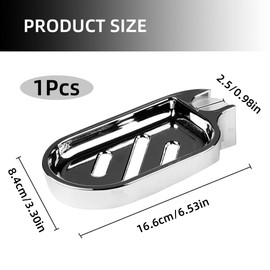 1PCS Shower Soap Holder Adjustable Soap Dish for Shower Clip-on Shower Soap Dish ABS Soap Holder Shower Rustproof Soap Dish for Shower Pole for 22mm Shower Round Rail Pole (Silver)
