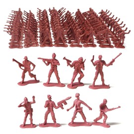 Larfraecy 100Pcs Soldiers Toys for Boys,Toy Soldiers Army Toys,Mini Plastic Soldiers Figures Army Men Figures Toy Set Kids Military War Games Action Figures Toy small Soldiers (Red)
