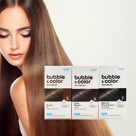 Atomy Bubble&amp;Color hair dye for gray hair cover, Bubble&amp;Color-dark brown / 애터미 버블앤 컬러 새치커버용 염색약 , 버블앤컬러-흑갈색