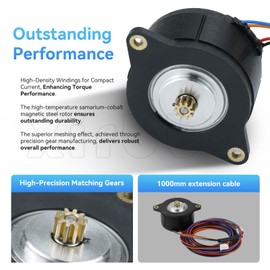HighTemperature 180° Motors Upgraded NEMA 14 36mm Pancake Motor,3D Printer 10Teeth Extruder Circular Stepper Motors, for Voron 2.4 0.1 0.2 Sherpa Mini Ender 3 V2 Pro, BLV, CR10 3D Printer