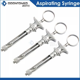ODM 3 Pcs Dental Aspirating Syringe 1.8ml Anesthetic A Type Stainless Steel Dentist