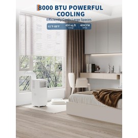 8,000 BTU Portable Air Conditioners,Portable AC Unit with Follow me Mode,Floor AC Unit up to 350 sq.ft,Remote Control,24H Timer,Room Office Garage