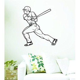 Dabbledown Decals Baseball Player Batting Version 502 Mascot Team College High School Animal Decal Sticker Wall Boy Girl Teen Child Baseball03SM3bw