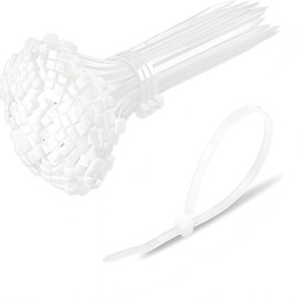 TPYoimay Natural White Cable Ties, 500 count, 3.3 inches long, 61 lb tensile strength, durable for home, garden, office, and garage use. Certified by multiple agencies. (See image for details)