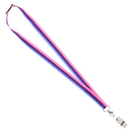 Zac's Alter Ego Shiny Metal Whistle on Omnisexual Stripe Lanyard