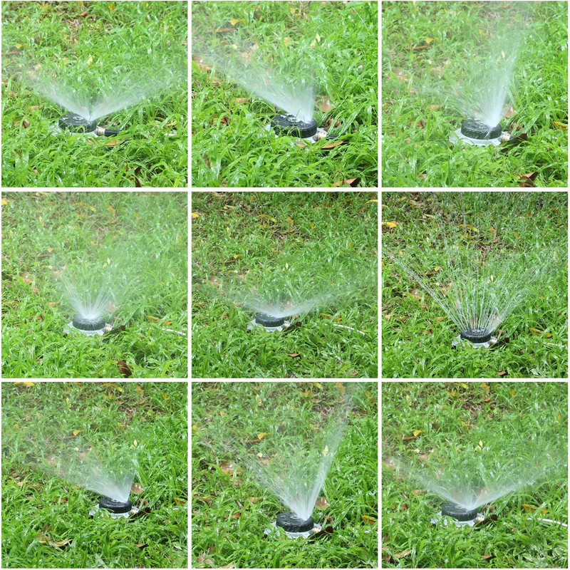 STYDDI Metal 9-Pattern Turret Lawn Sprinkler, 9 Pattern Garden Sprinkler