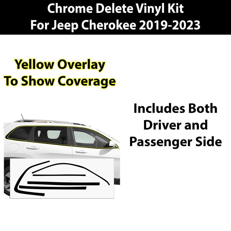 BOGAR TECH DESIGNS Side Window Chrome Delete Overlay Compatible with