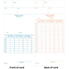 1000 ATR121 Time Clock Cards for Acroprint ATR120 and ATR120r