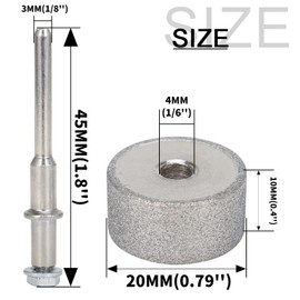 Baisiky 3/4 Inch (20mm) Flat Diamond Grinding Wheel Cutter Grinder Power Tool with 1/8" Shank for Tungsten Sharpener, Grinding Hard Alloy, Glass, Tiles and Ceramics, 3 Pack