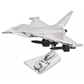 Widdop & Co. Typhoon Jet Aluminium Cast Model Aeroplane - Military Heritage 9'' Model Plane on Freestanding Base - Harvey Makin