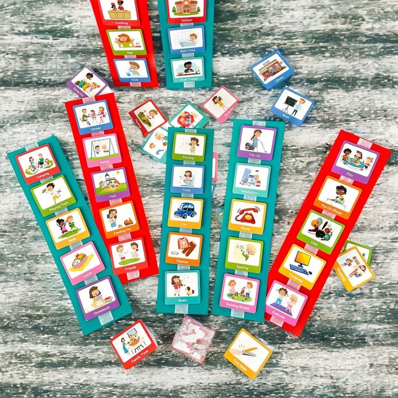 CXAFQ Visual Timetable Children Daily Routine Chart, Autism Learning Resources,