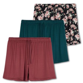 Real Essentials - Paquete de 3: pijama elástico ultra suave y cómodo para mujer, ropa de dormir elegante (disponible en tallas grandes), Juego F, S