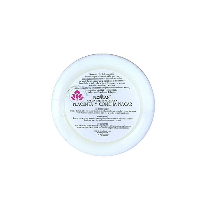 CREMA REJUVENECEDORA DE PLACENTA Y CONCHA NACAR 350 GRS.