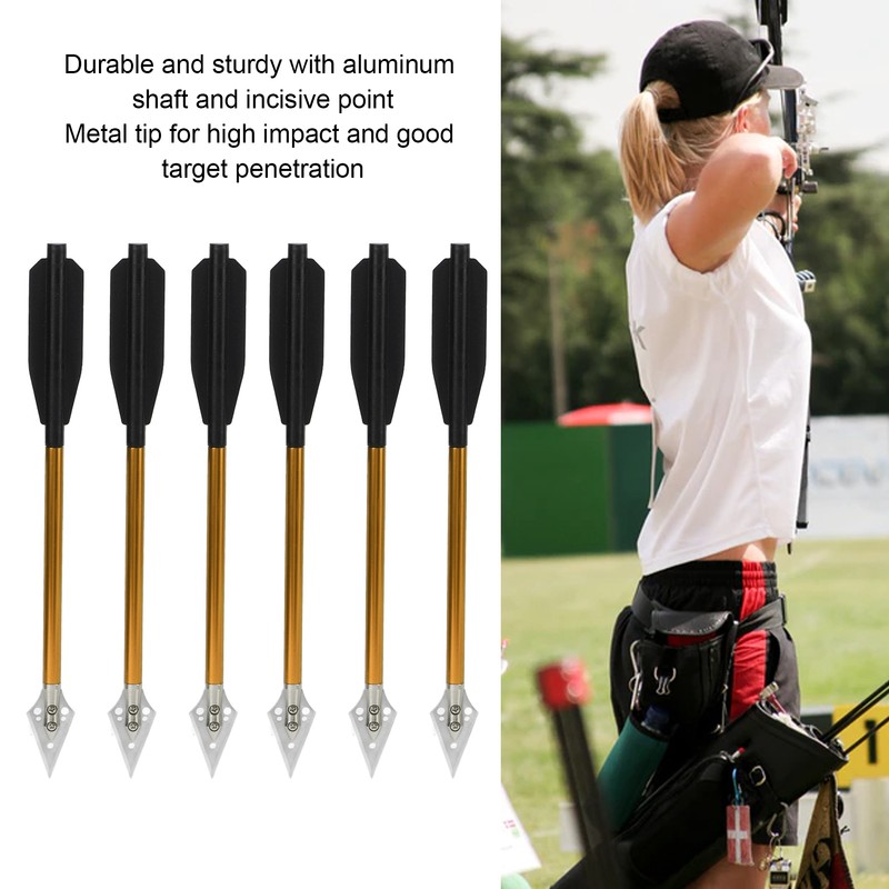 6Pcs Crossbow Arrows Double Screw Fixing Aluminum Alloy Shooting Bow