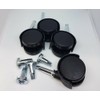 Pack of 4 Twin Nylon Wheel Castors, Socket Grip Neck