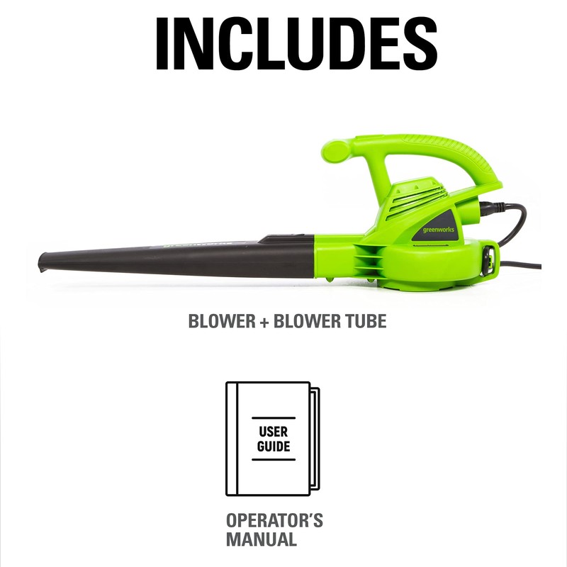 Greenworks 7 Amp 160 MPH/150 CFM Single Speed Electric Blower,