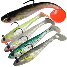 Kmucutie Pre-Rigged Soft Fishing Lures，All-Conditions Paddle Tail Swimbaits for bass and Walleye，Fishing Bait for Freshwater Saltwater (2.7 INCH-0.23 OZ)