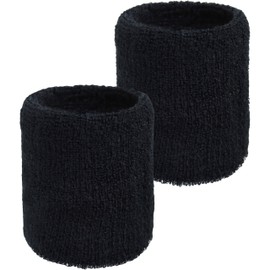 Sweatbands, fitness sweatband set, 2-4 pieces, frotee sweatband, sports bracelet, black (one size, 2.0, piece)