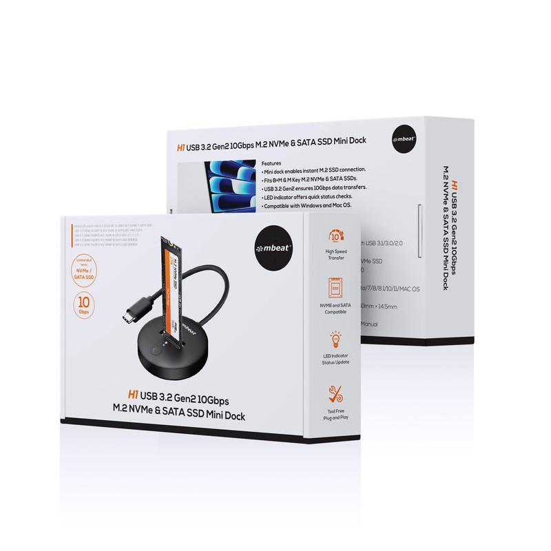 mbeat H1 USB 3.2 Gen2 10Gbps M.2 NVMe & SATA