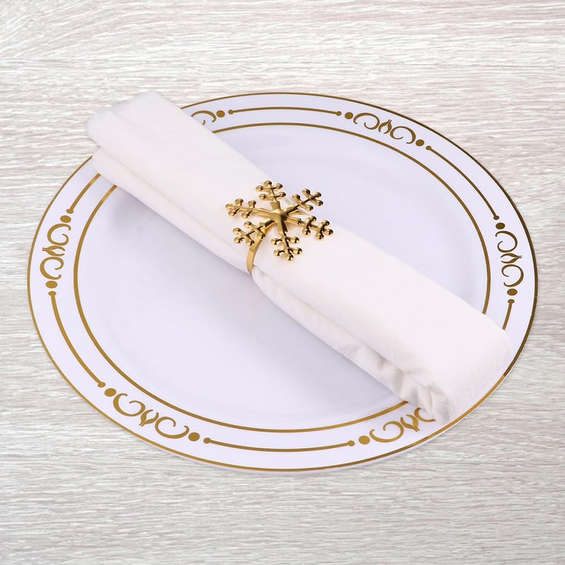 Alipis 12 Pcs Snowflake Napkin Ring Gold Snowflake Napkin Rings