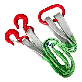 SENKEYFE Heavy Duty Two Leg Bridle Web Sling 5ft 8800lbs Capacity Lifting Slings Straps with G80 Alloy Steel Grab Hooks Polyester Bridle Sling for Cargo Security Towing and Handling