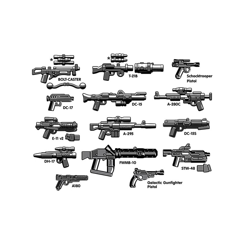 BrickArms Star Wars™ Blaster Revolution V2 Weapons Pack Weapon Set,