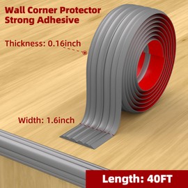 Duzzy Wall Corner Protector Trim, 40 Feet Flexible Inside & Outside Corner Guard Trim, Peel and Stick Corner Molding, Self-Adhesive Strip for Wall Edge, Ceiling, Door Frames, Countertop