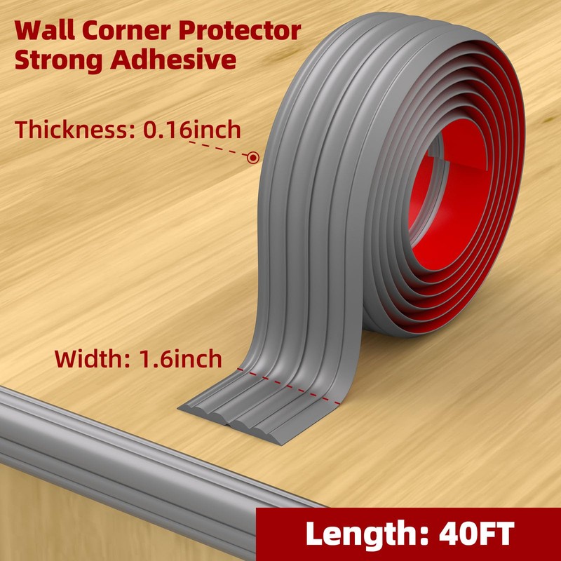 Duzzy Wall Corner Protector Trim, 40 Feet Flexible Inside &