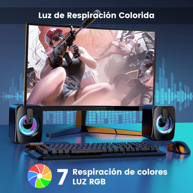 LENGSIDA Bocinas para PC, Altavoces Multimedia USB para PC, Computadora,