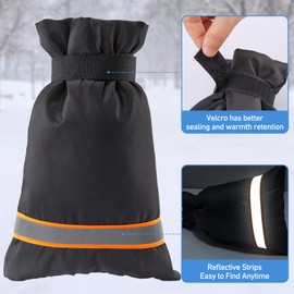 Supoice Outdoor Faucet Cover for Winter Freeze Protection 6" W x 7" H, Outside Yard Faucet Insulation Wrap Socks Hose Bib Antifreeze Cover Waterproof & Frost Free with Orange Relective Strip 3 Pack