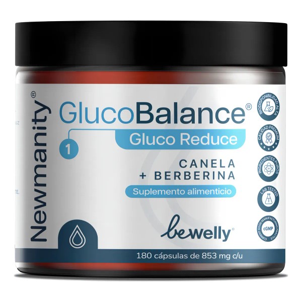 GlucoBalance GlucoReduce con Berberina, Canela, Cromo, Vanadio y Astragin -