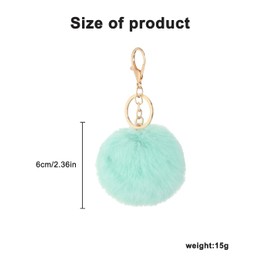 LICHUANUK Pom Pom Keyring Plush Toy Charm Accessory, purple