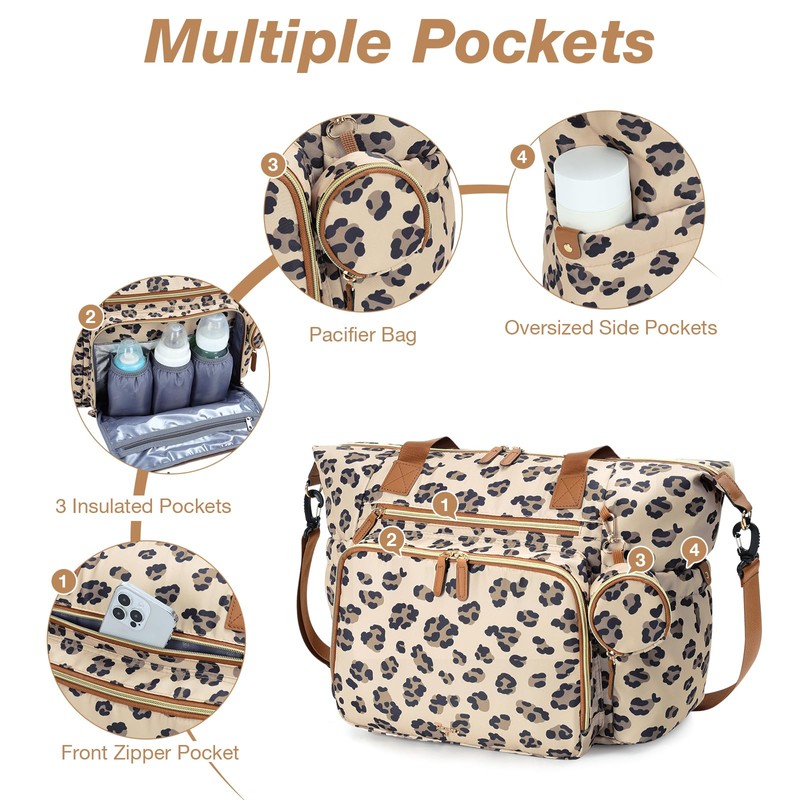 Tonyeee Diaper Bag Tote, Large Baby Diaper Bags for Travel,