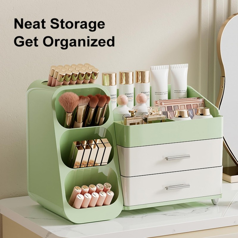 Booklov Makeup Organizer for Vanity, Large Capacity Cosmetic Display Case