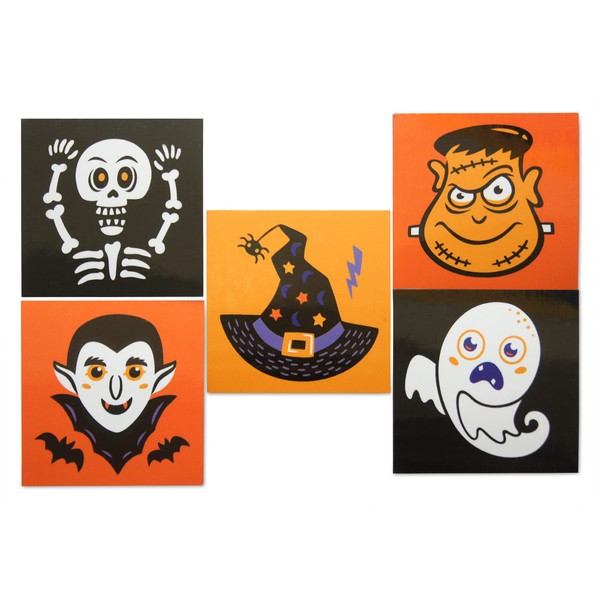 Novel Merk Halloween Themed Small Rectangle Magnets Set in Classic