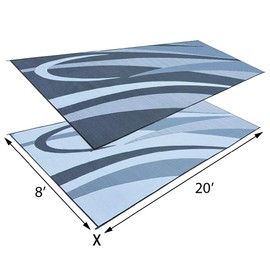 Stylish Camping Ming's Mark 142.153 GC1 Black/Silver 8' x 20' Graphic Mat