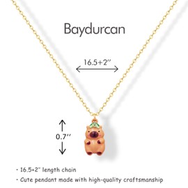 Baydurcan Capybara Necklace Gifts for Women Cute Capybara Stuff Cute Necklace Women