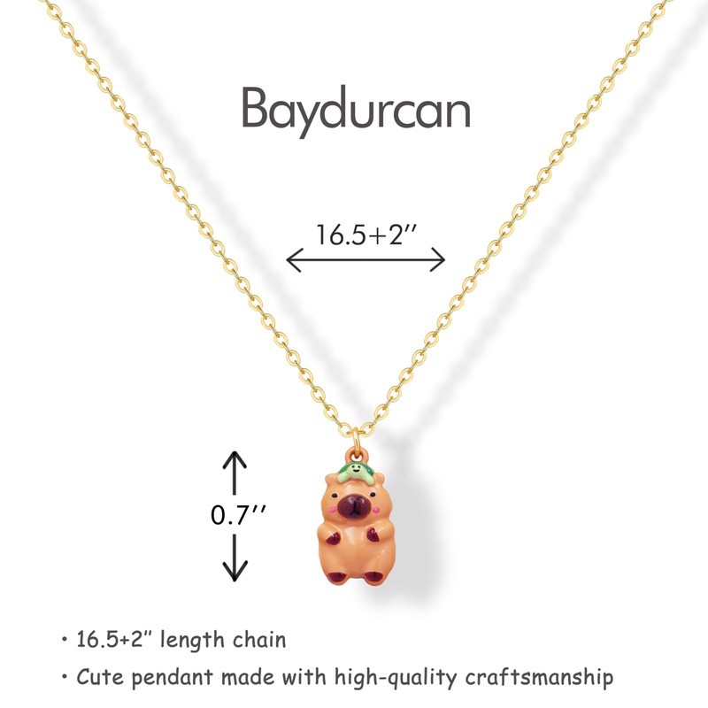 Baydurcan Capybara Necklace Gifts for Women Cute Capybara Stuff Cute