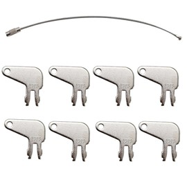 8PCS Master Disconnect Key 8H5306 8398 7N0718 Compatible with Caterpillar CAT Equipment – for Battery Disconnect Switches and Older Ignition Systems, Komatsu Machines