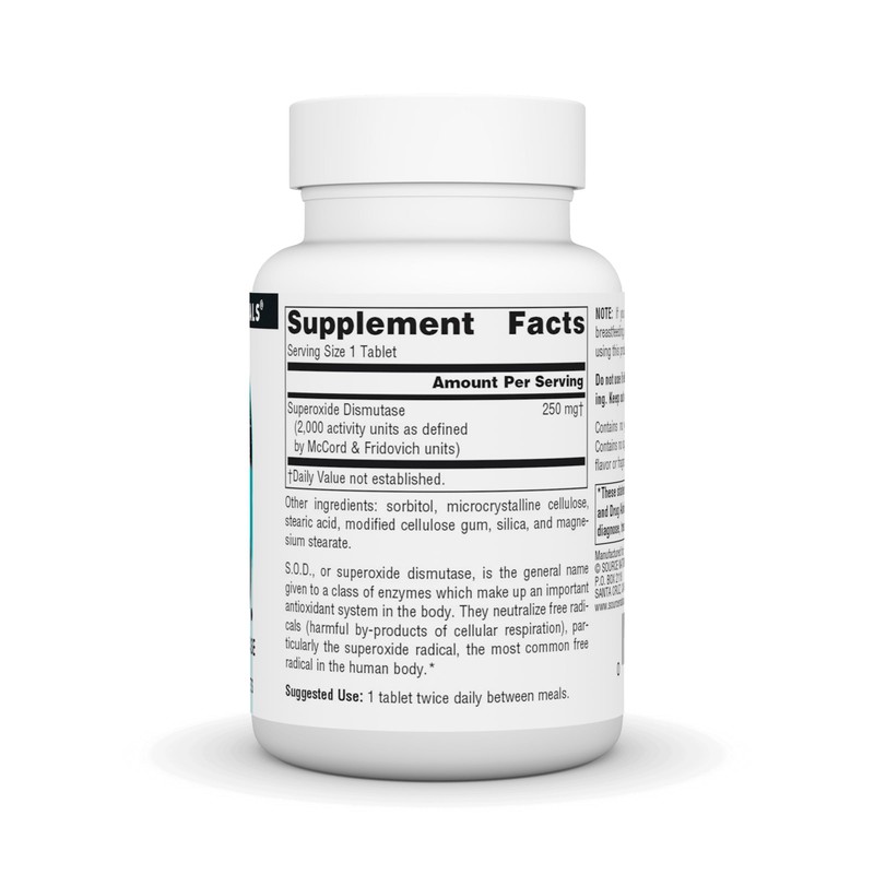 Source Naturals S-O-D, Superoxide Dismutase - Dietary Supplement - 90