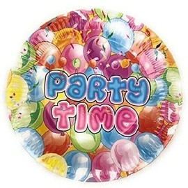 AEX Disposable Plates 23cm Heavy-Duty Round Small Paper Plates Eco-Friendly Strong Birthday Party Dinner Plates Biodegradable Paper Plates for School, Office, BBQ, Pack of 10 | Party time Pink