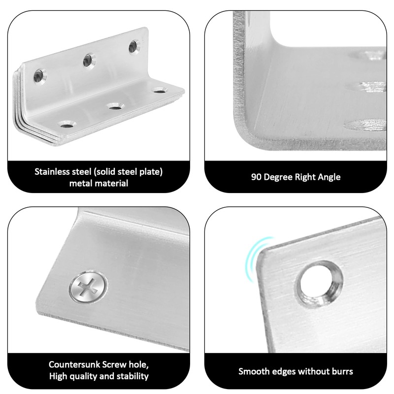 10 Pack 5.51" Silver Heavy Duty Shelf Brackets 140mm Length